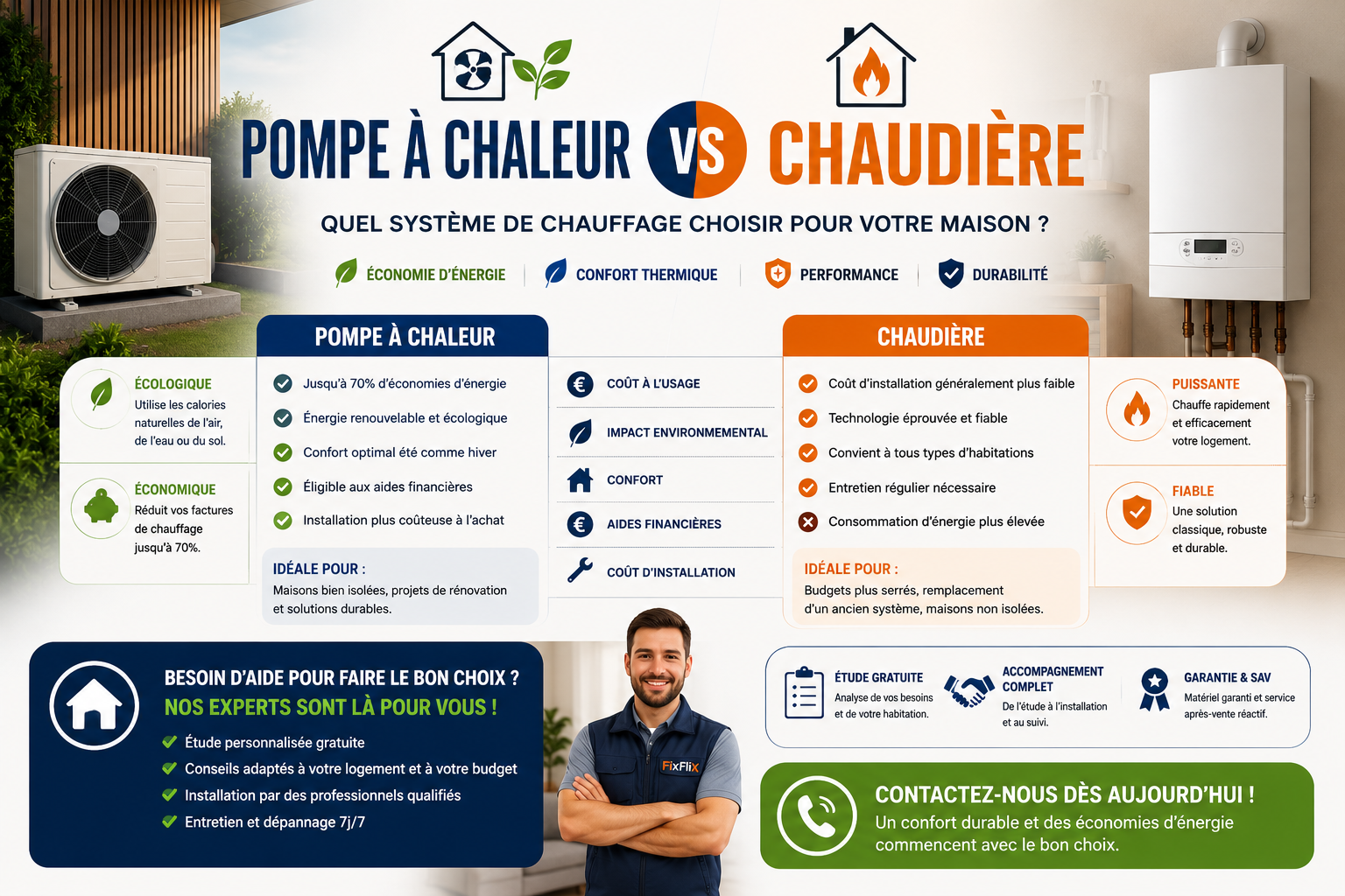 Pompe à Chaleur vs Chaudière : Quelle Solution Choisir en 2026 ?