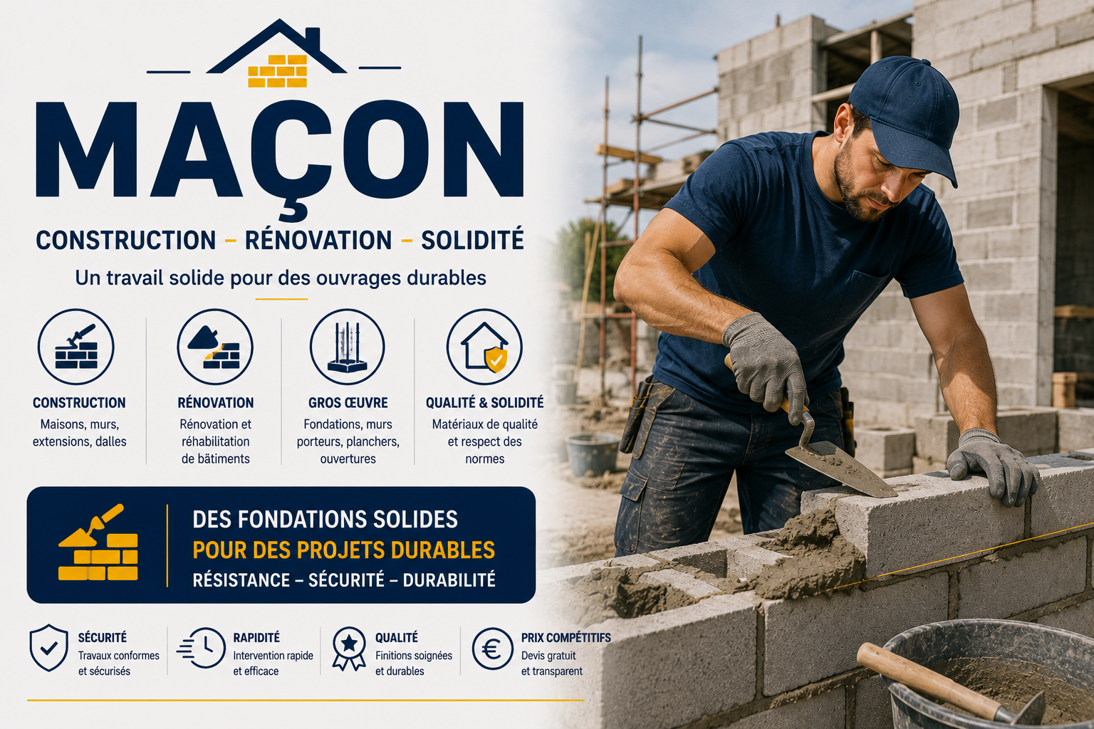 Maçon en France : Trouvez un Maçon Qualifié Près de Chez Vous